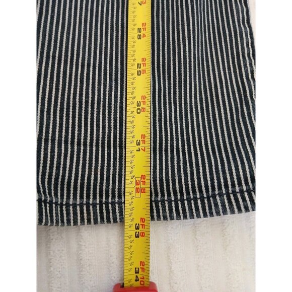CABI JEANS Navy + White Johnny Railroad Striped Crop Length Women's Jeans 12 - Picture 11 of 16